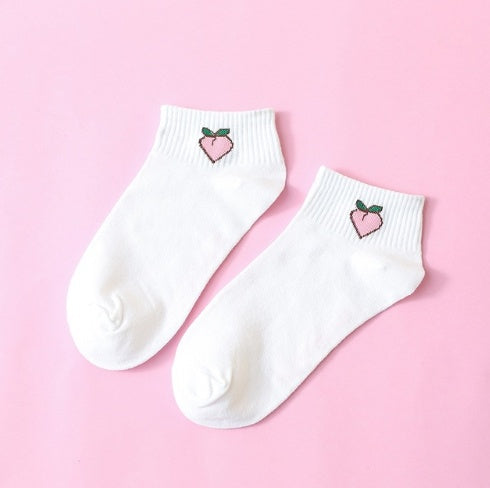 Cartoon Cute Women Short Socks Spring Summer Cotton Fruit Comfortable Socks 1 PairChina