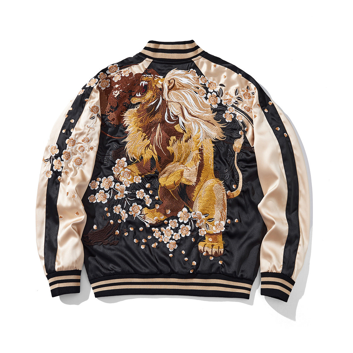 Heavy Duty Embroidered Lion King Couples Casual Baseball Jacket