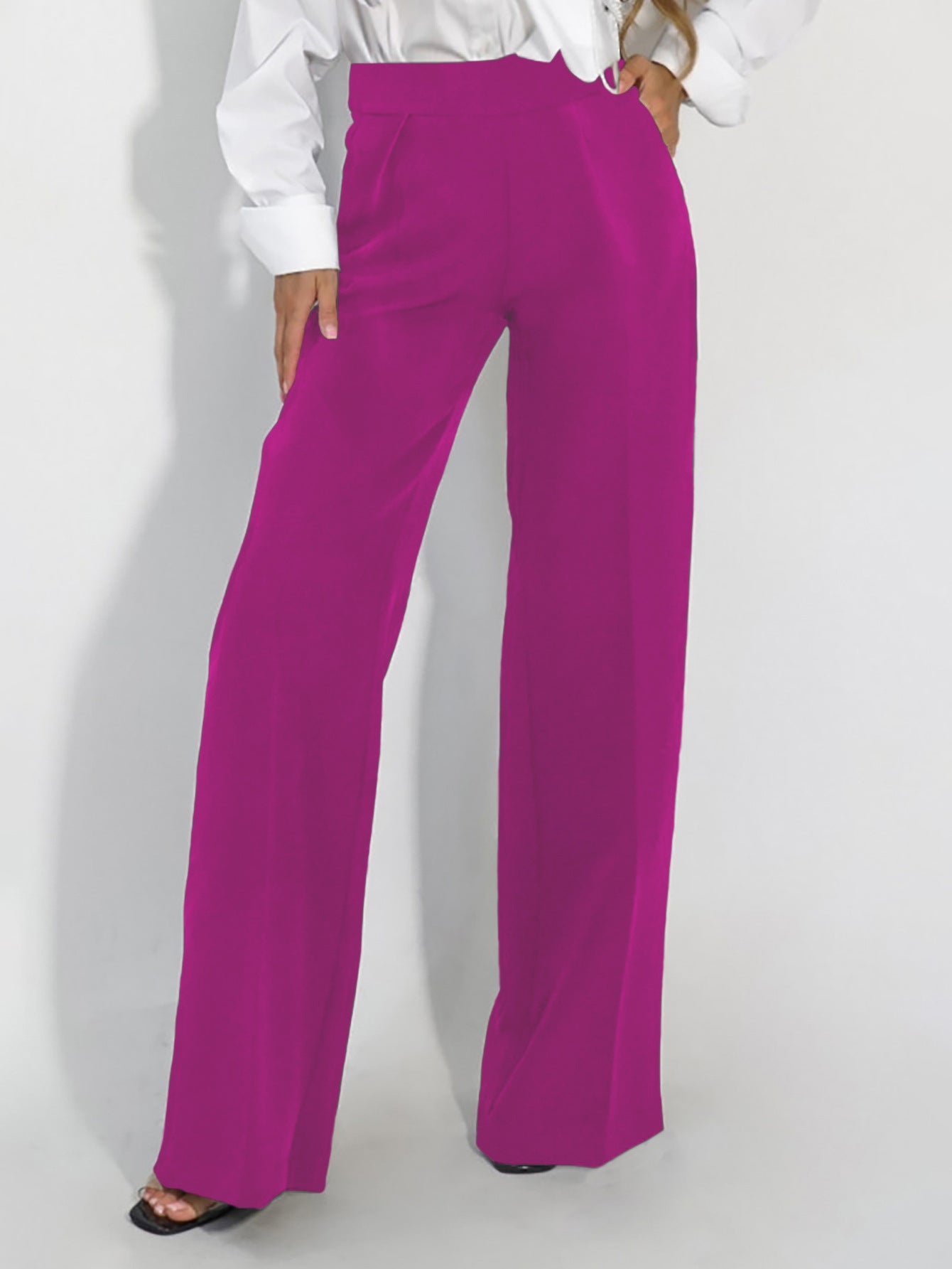 Womens Straight-Leg Casual Draping Slimming Trousers For Commuting