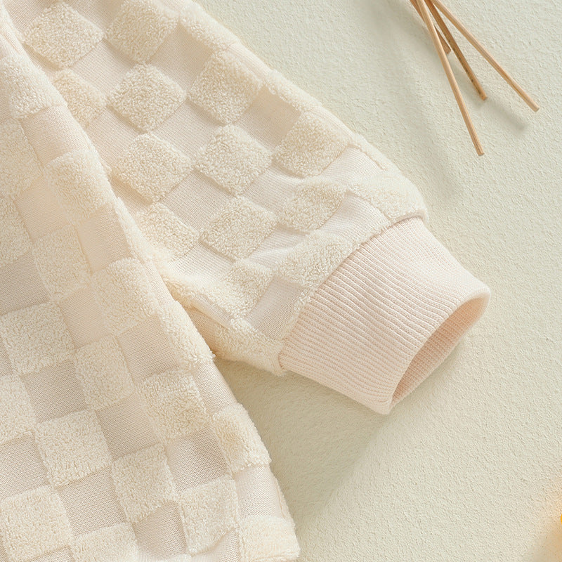 Baby Checkerboard Long Sleeve Butt Wrap Clothes
