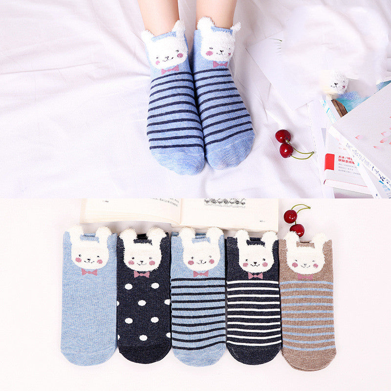 Invisible cute spring and autumn day socks