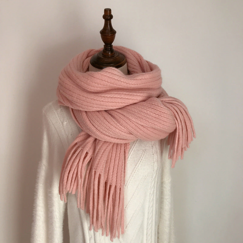 Versatile New Knitted Couple Thickened Warm Wool Scarf