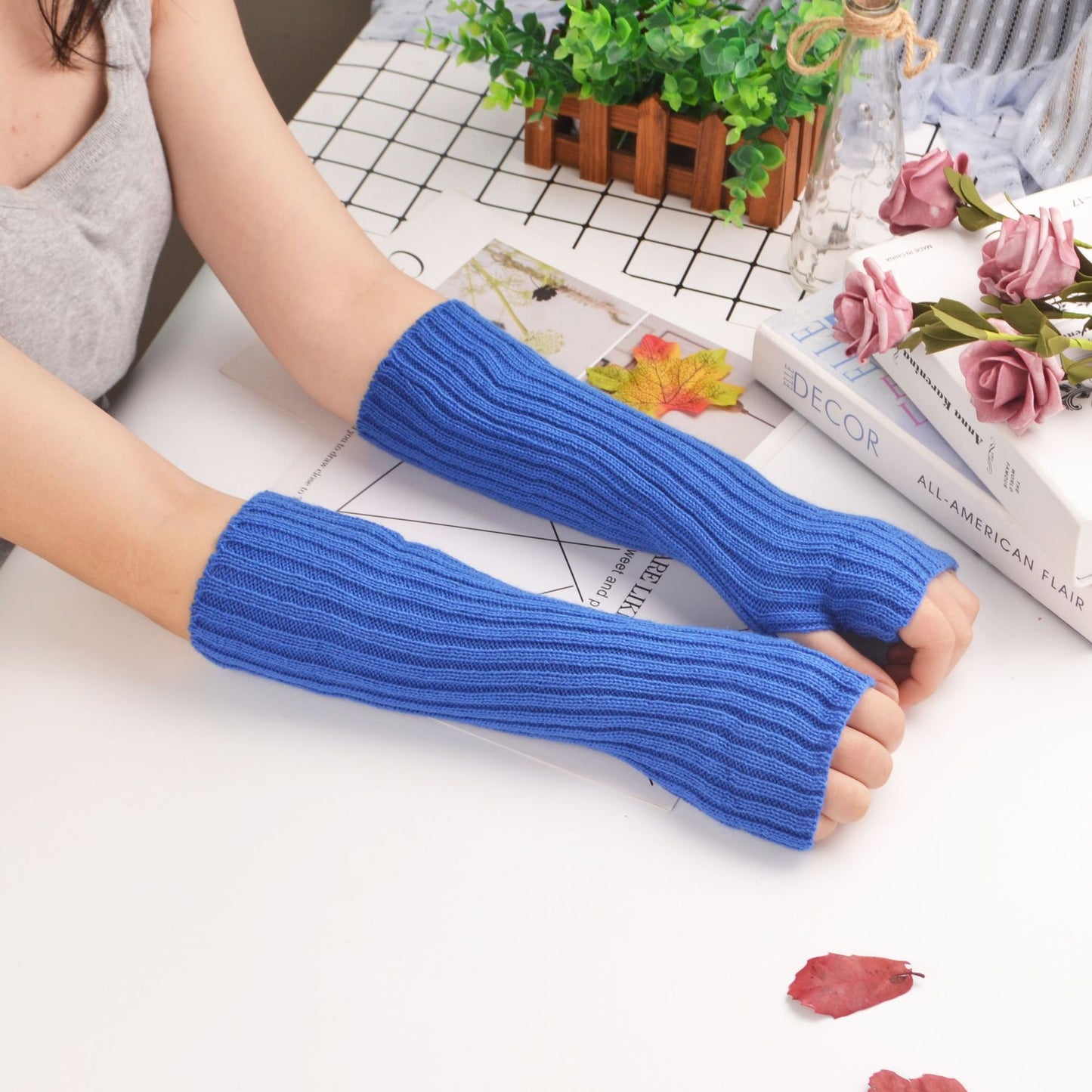 Sleeves Korean Knitted Women's Thermal Insulation