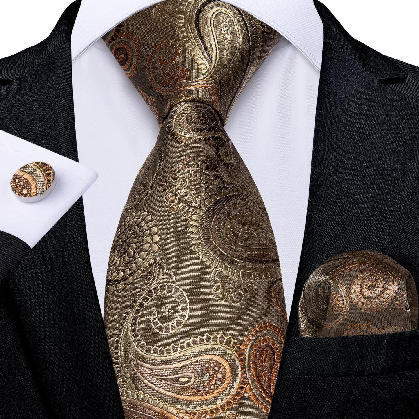 Vintage Jacquard Paisley Tie 3-Piece Set