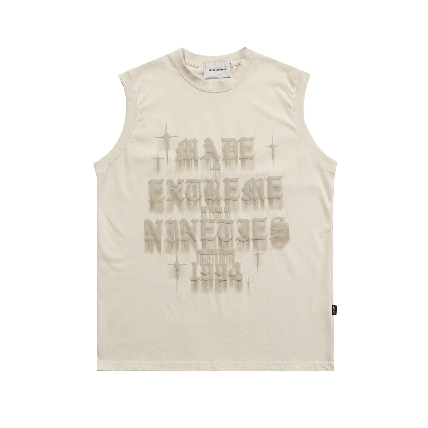 Alphabet Foam Print Vest And Bottoming Shirt