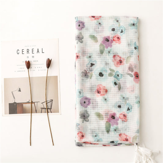 Ladies Soft Cotton Linen Feel Sunscreen Scarf