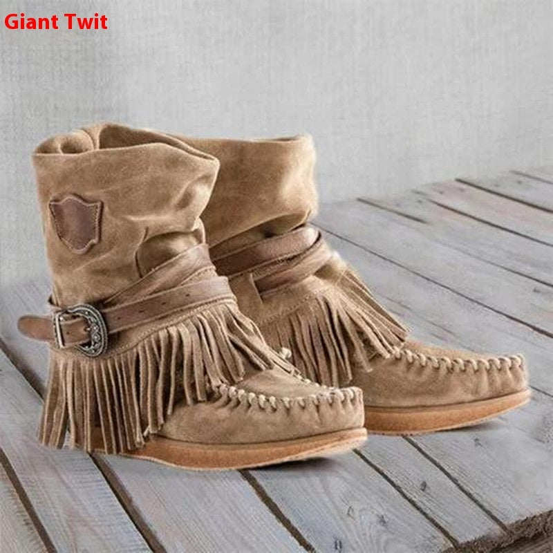 Flat Sleeve Plus Size Sewing Bag National Style Cotton Boots Women's Leather Boots