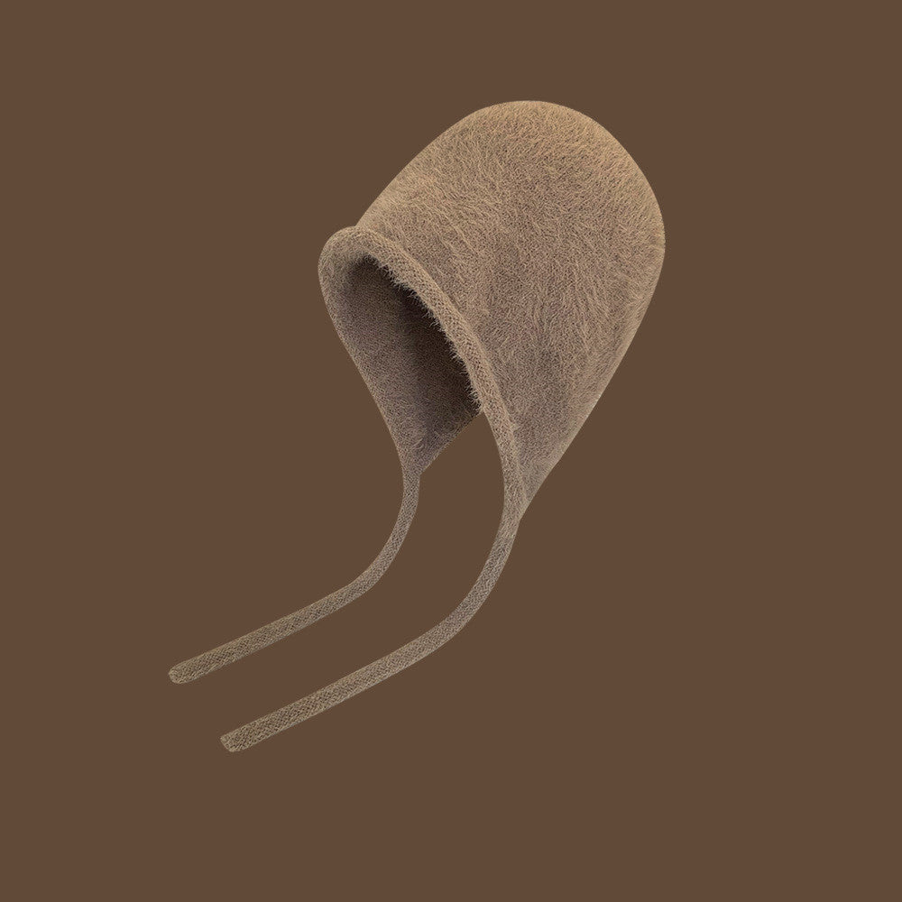 Women's Solid Color Mink Velvet Strap Fisherman Hat