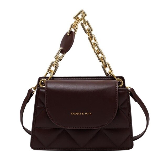 Women's Portable Small Square Bag Chain With Lattice Pattern