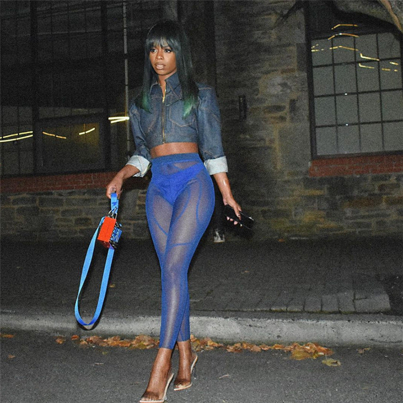 See-through Mesh Breathable High Waist Buttocks
