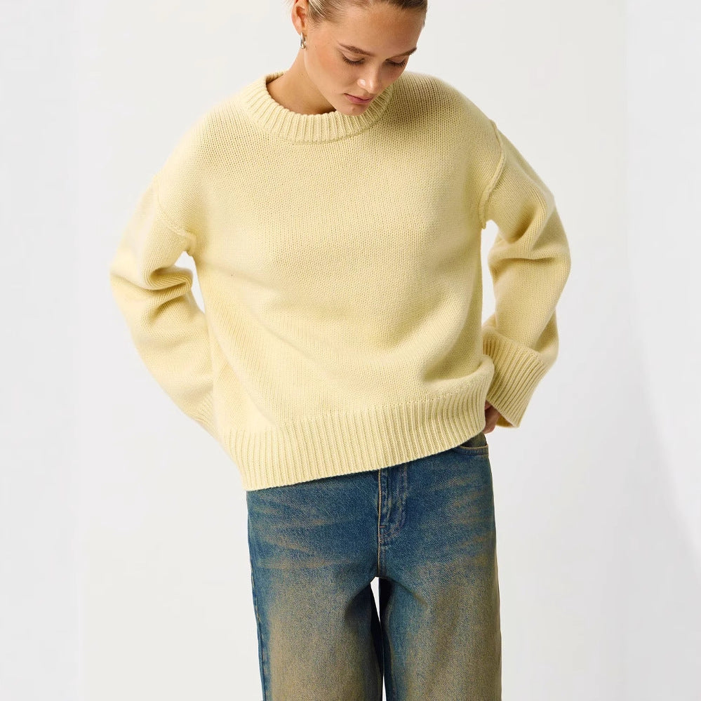 Ladies New Autumn And Winter Loose Round Neck Sweater
