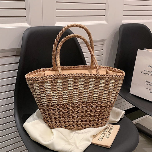 Large Capacity Woven Bag Fashion Portable Single