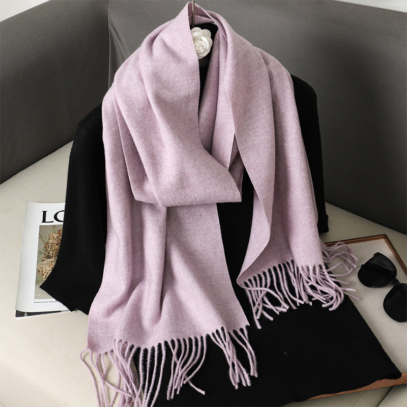 Solid Color Maillard Scarf Cashmere-like Women Warm Shawl