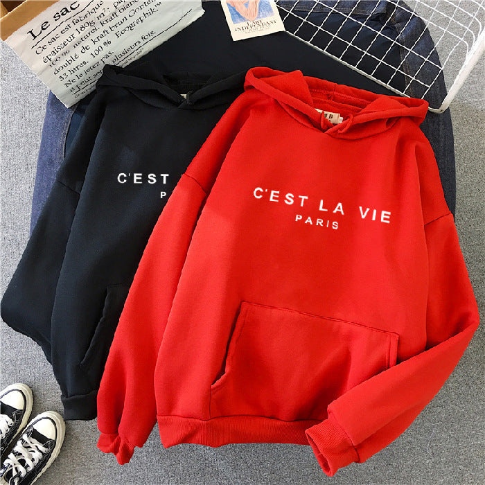Women's Letter Printed Hoodie Coat
