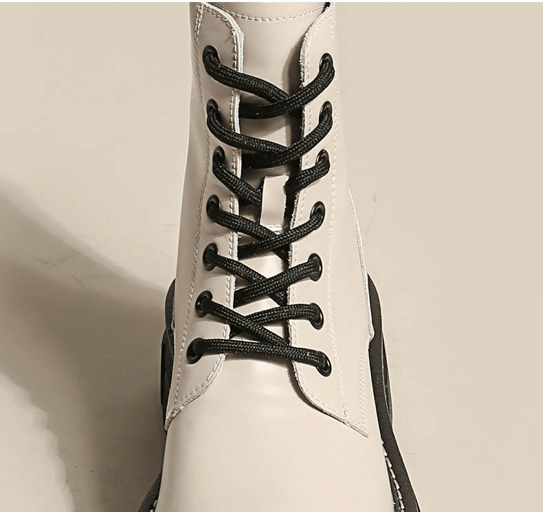 Thick-soled Leather All-match Women's Short Boots