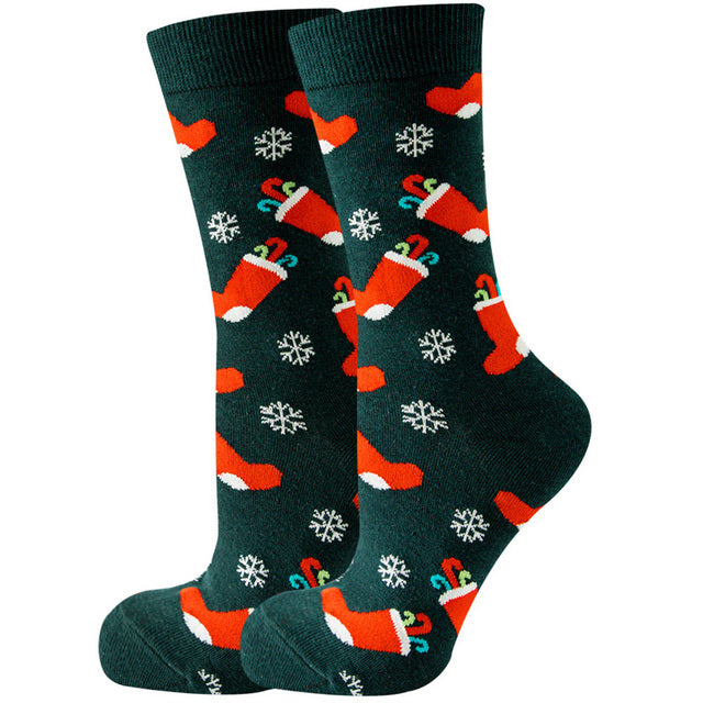 Christmas Santa Claus Women's Socks Elk Tide