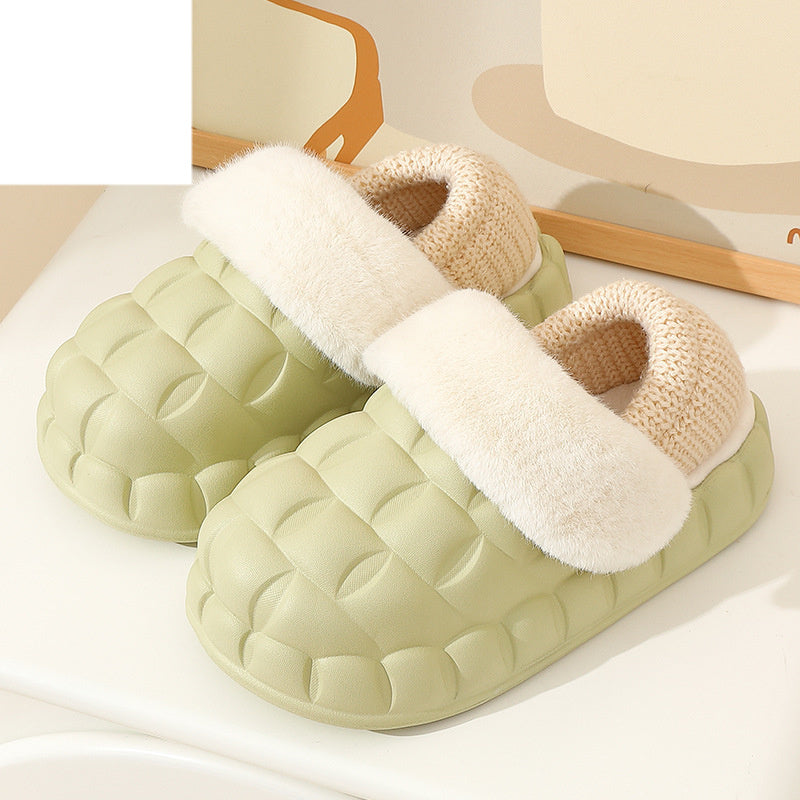 Removable And Washable Cotton Slippers Women's Autumn And Winter Bag Heel