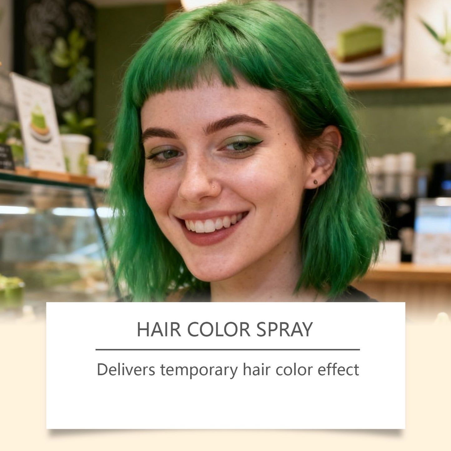 Green Temporary Hair Spray For A Cool Stylish Look With Natural Even Color That Lasts