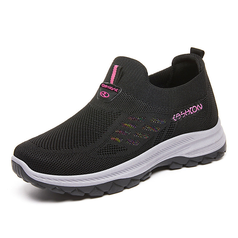 Women's Casual Shoes Flying Woven Lightweight Slip-on Mesh Surface Shoes