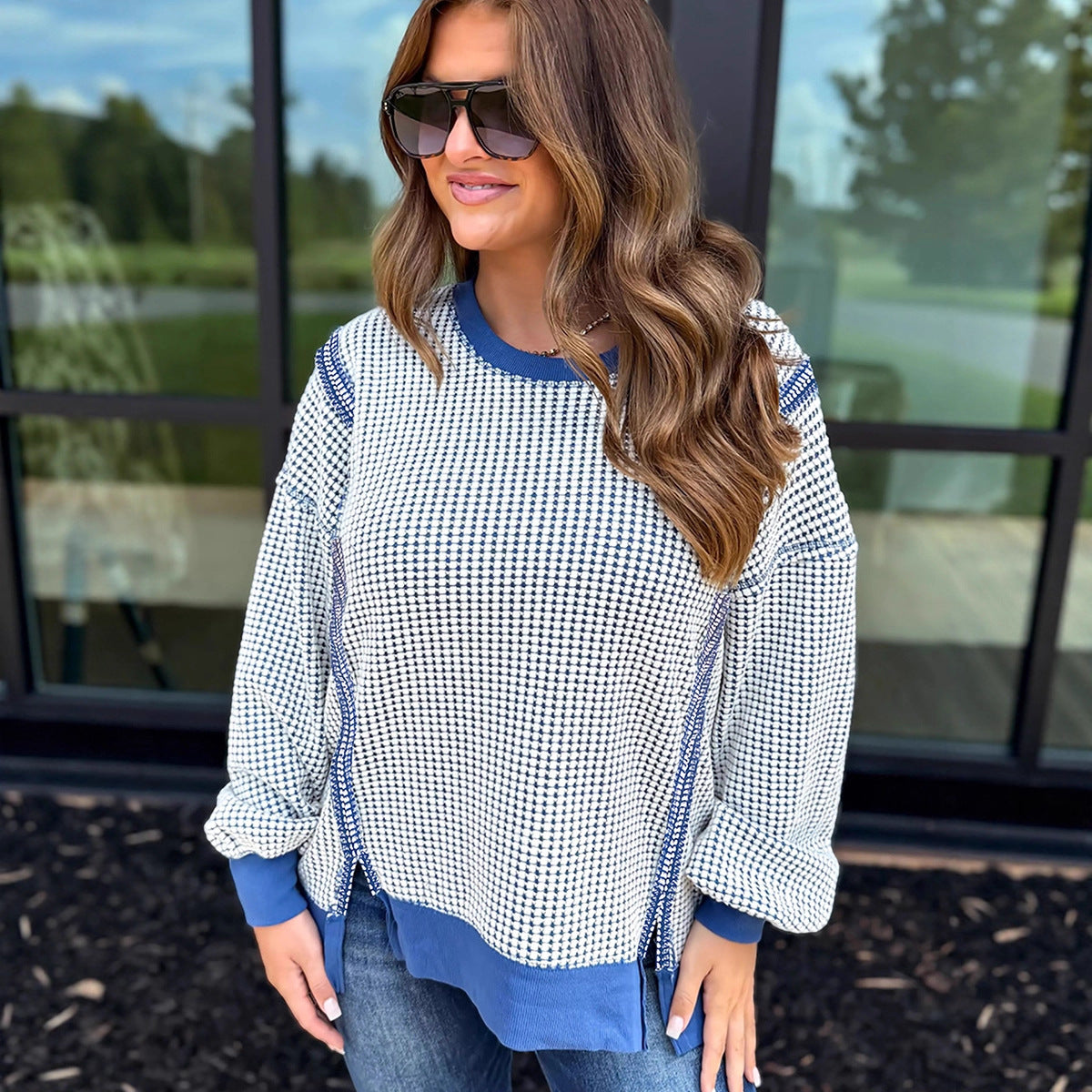 Loose Casual Round Neck Knitted Top