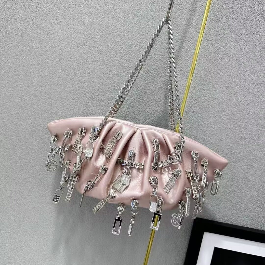 Niche Chain Cloud Shoulder Crossbody Metal Handbag
