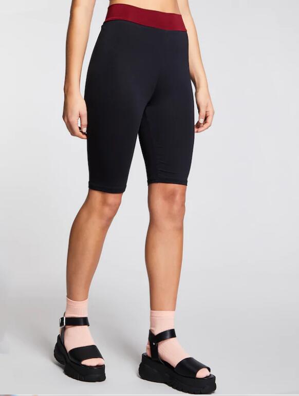 Summer New Contrast Color Five Point Pants High-elastic Slim Shorts