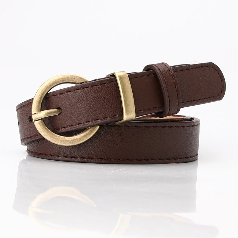 Student Trousers With Decorative Belt Women's Casual Pin Buckle Belt