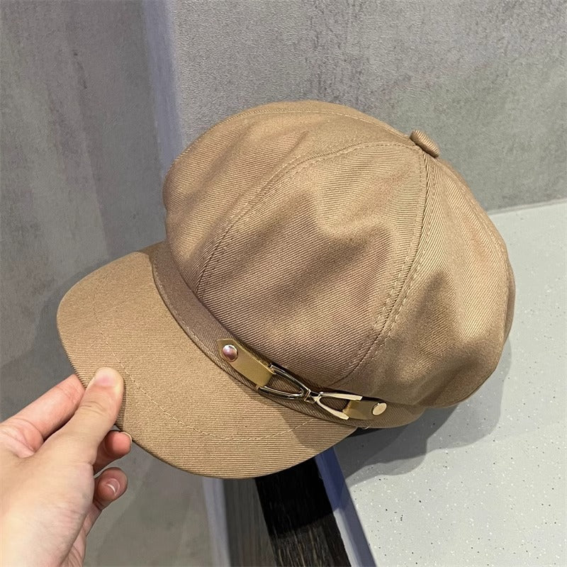 Octagonal Cap Women's Retro British Wild
