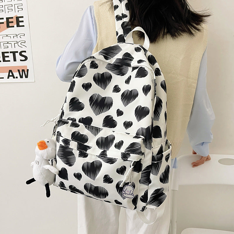Korean Style Sweet Love Backpack Women's Large Capacity Lightweight