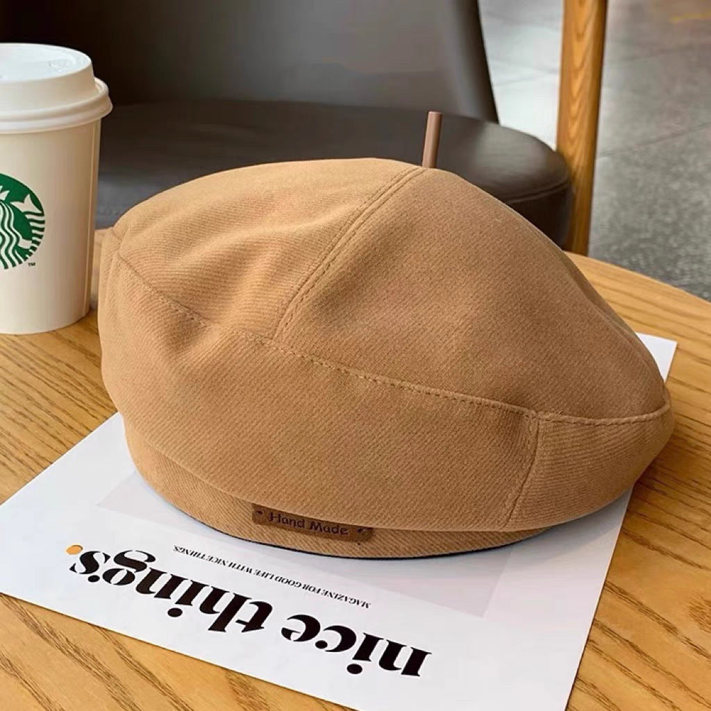 New Style Face-looking Small Octagonal Hat Big Head Circumference Autumn And Winter
