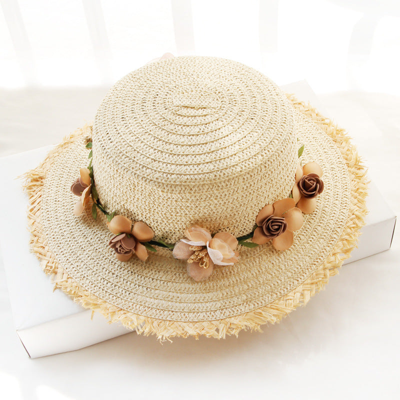 Straw Hat Ladies Sunshade Sunscreen Outdoor Garland