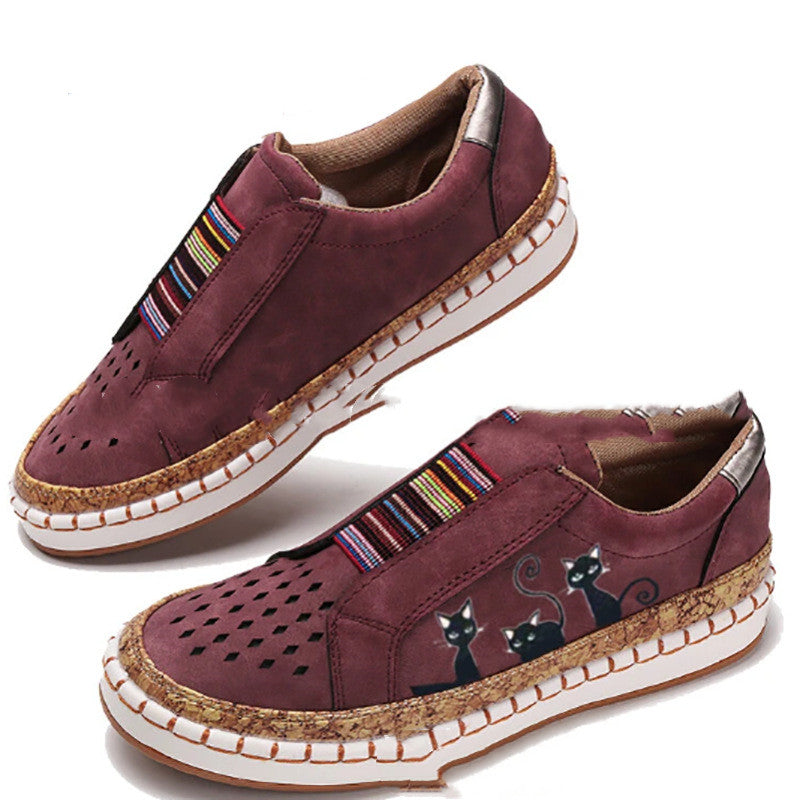 Women's Plus Size Casual Flat Shoes Elastic Slip On