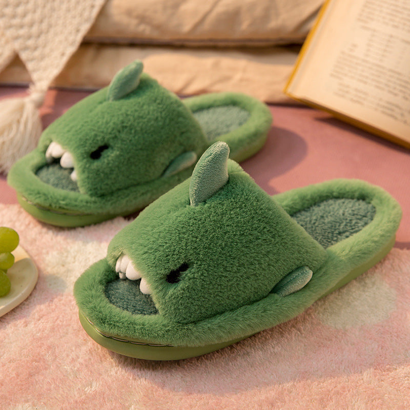 Men's And Women's Autumn And Winter Shark Cotton Slippers Non-slip Warm