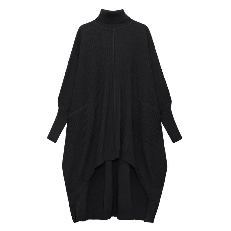 Women's Autumn New Loose And Irregular Turtleneck Knitting Jumpsuit