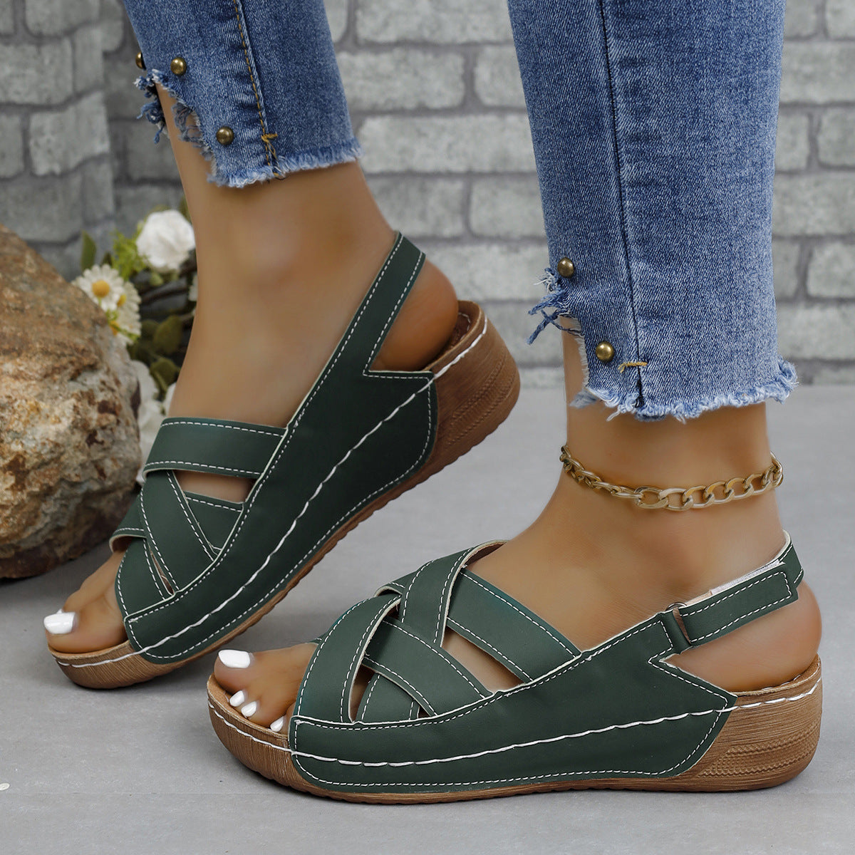 Plus Size Summer Women's Wedge Platform Sandals