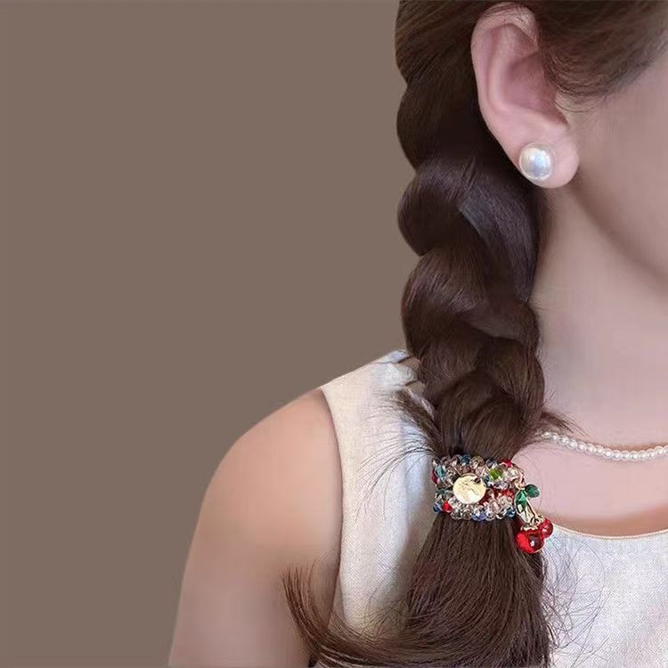 Sweet Cherry High Elastic Ponytail Hair Ring Bracelet Dual Purpose Hair Accessories