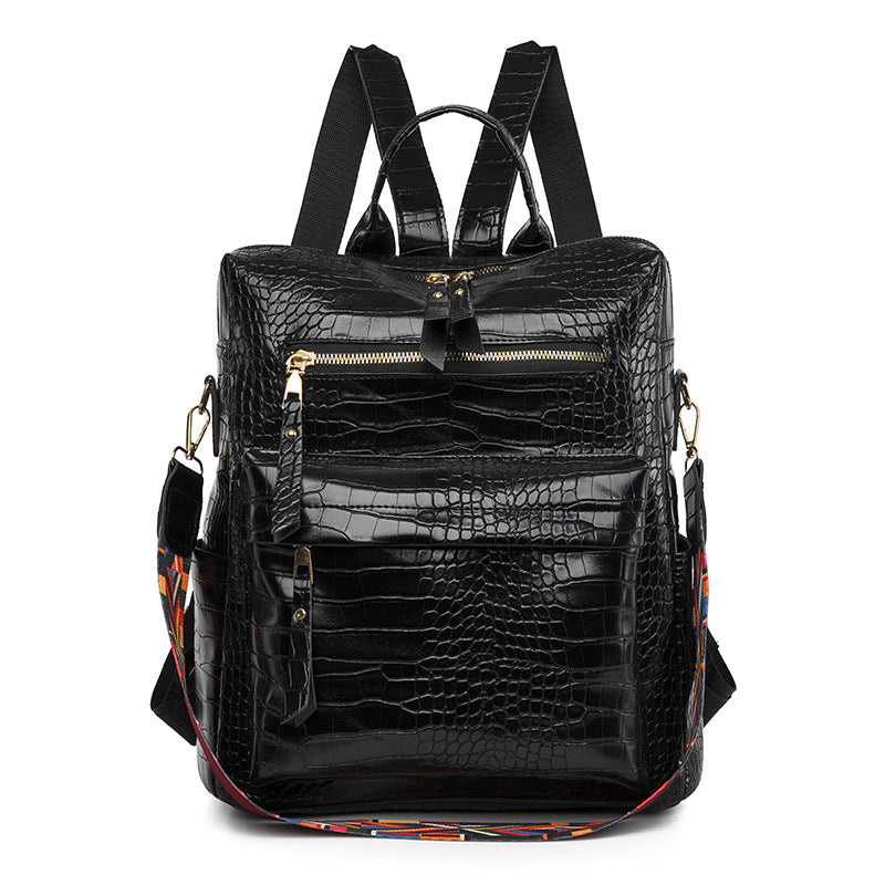 Backpack Female PU Soft Leather Women Leisure Backpack Simple Everything Large Capacity Bag