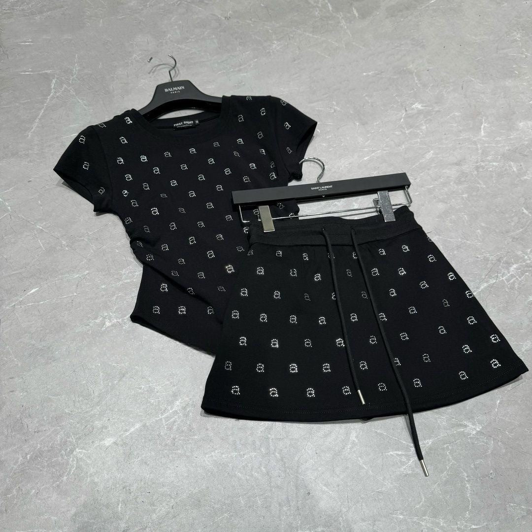 Women's Printed Short-sleeve T-shirt And Skirt Sport Two-piece Set