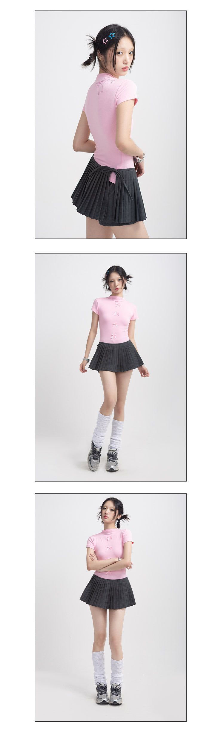 Sweet Cool Style Hot Girl Bow Short Sleeve Ballet Style