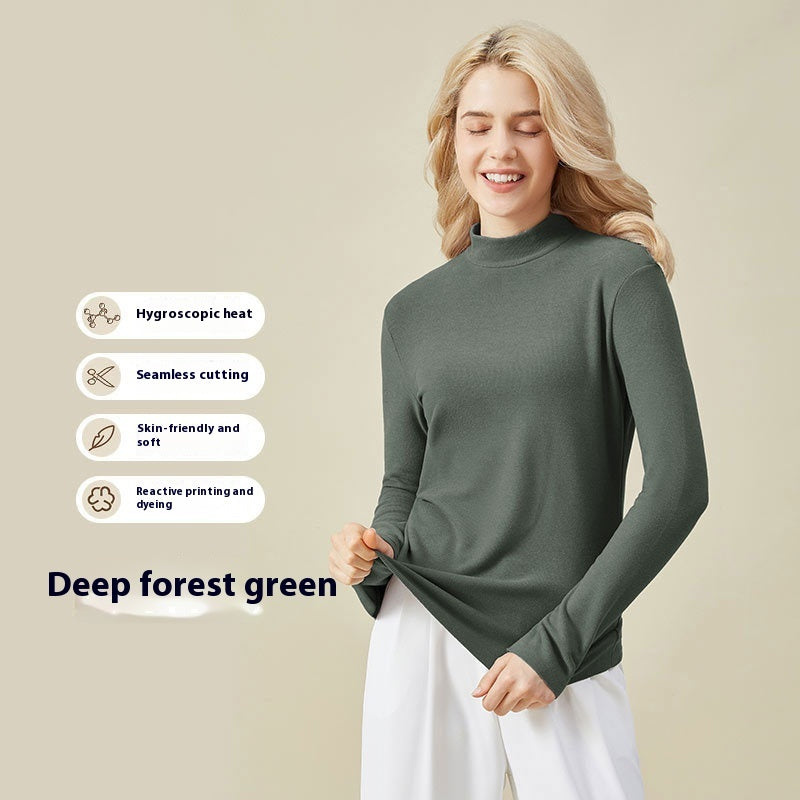 Hyaluronic Acid Half Collar Top Heating Inner Long-sleeved Shirt