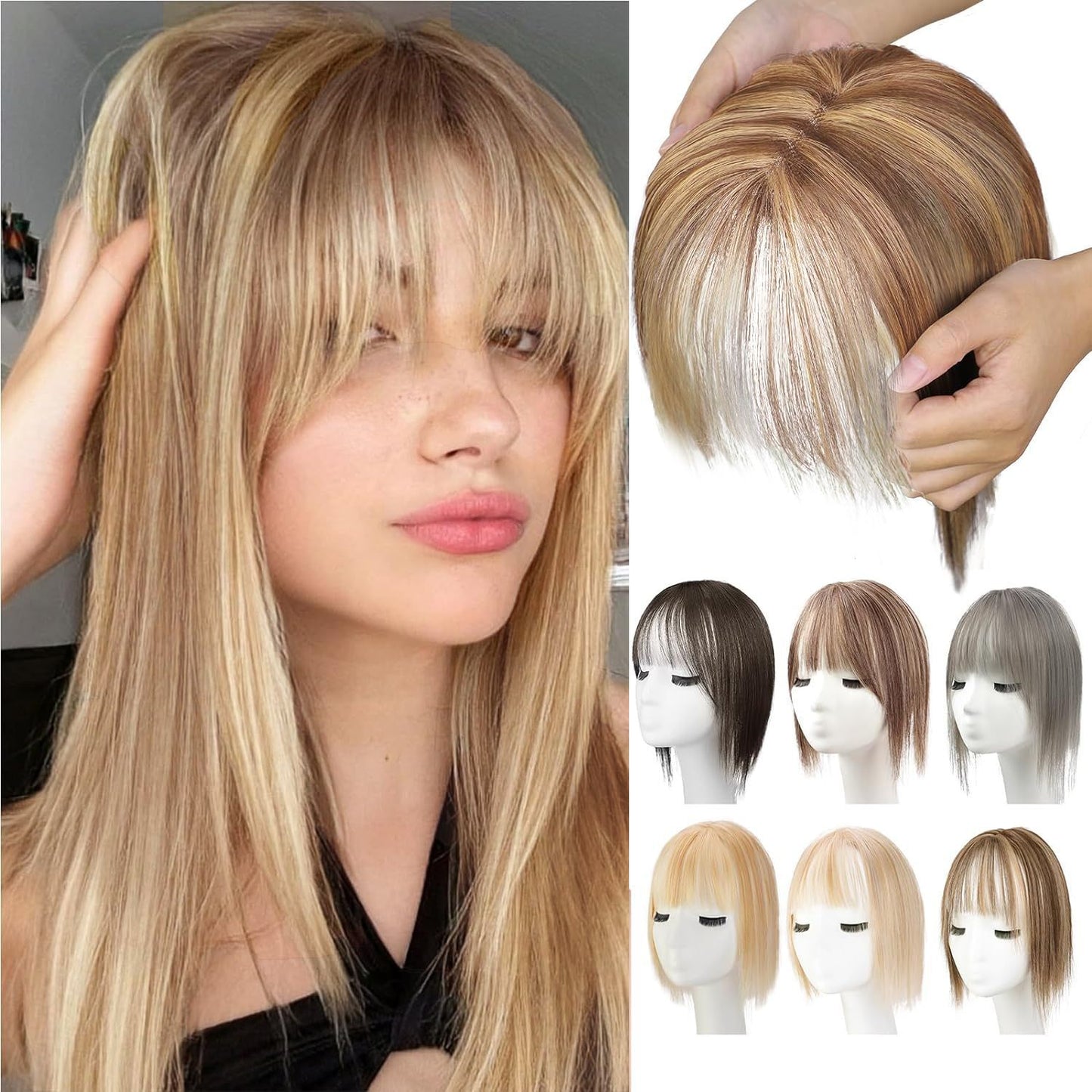 Wig Women's Natural Lightweight Breathable Cover Gray Hair Invisible