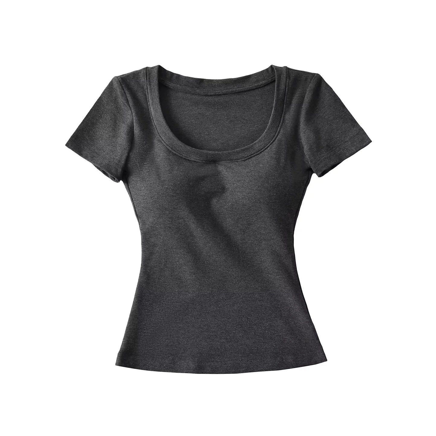 Shoulder T-shirt Summer Inner Vest Women's Short Sleeve Top With Chest Pad