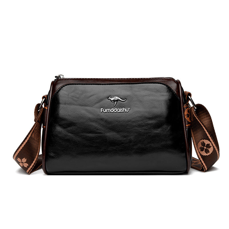 Oil Wax Leather Cross-border Trendy Women's Bag New Retro Double-sided