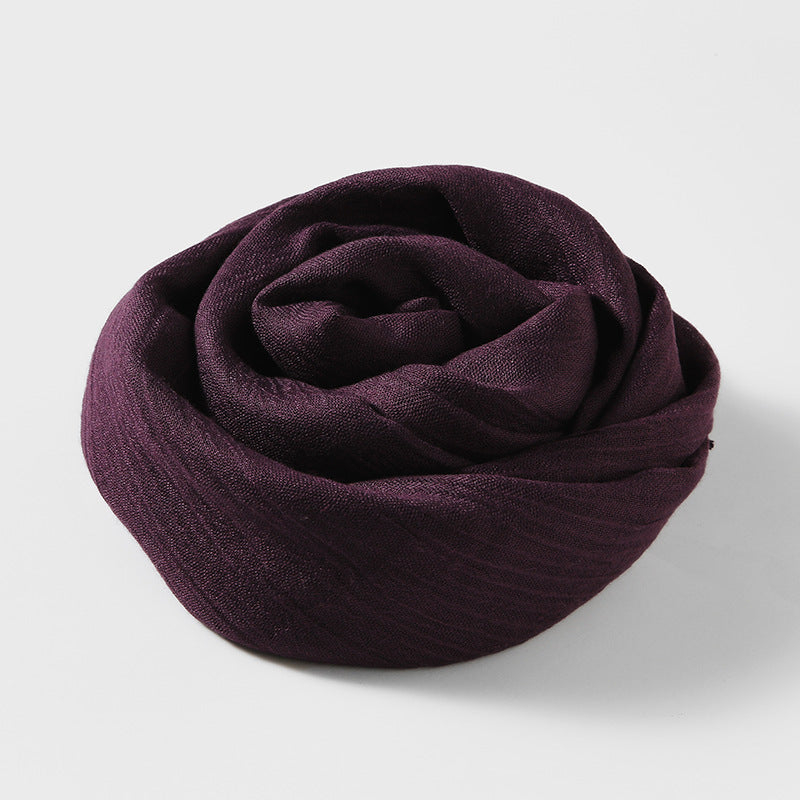 Women's Fashion Artistic Solid Color Cotton And Linen Scarf