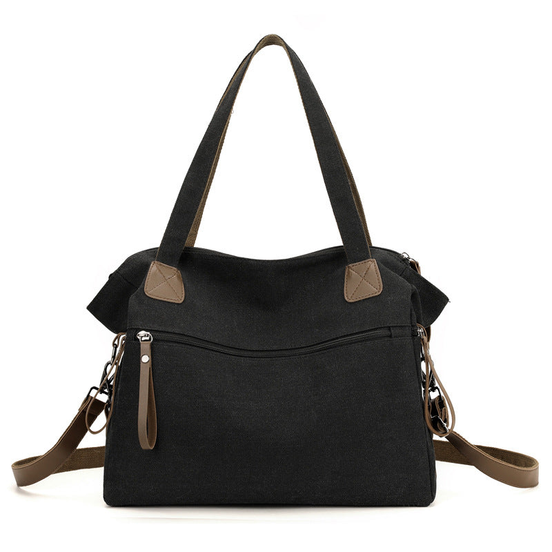 Large Capacity Fashion Casual All-match Retro Canvas Bag For Women