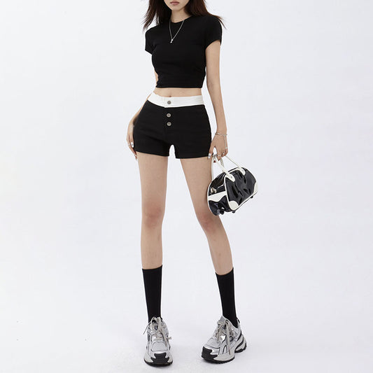 Women's Fashion Colorblock Casual Shorts
