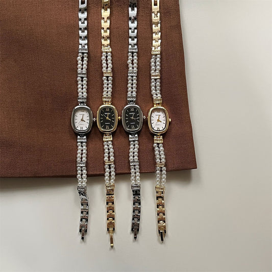 Women's Oval Disk Simple Fashion Pearl Watch
