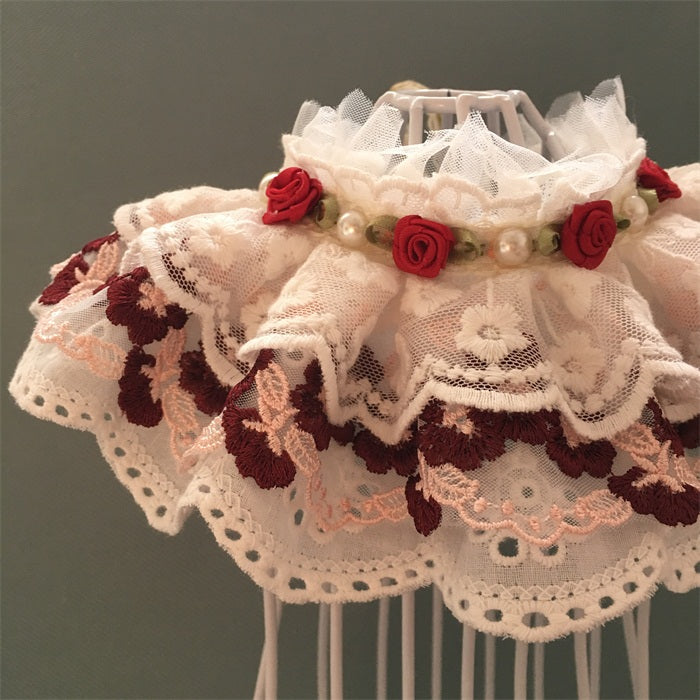 Cotton Lace Adjustable Bib Vip Bow