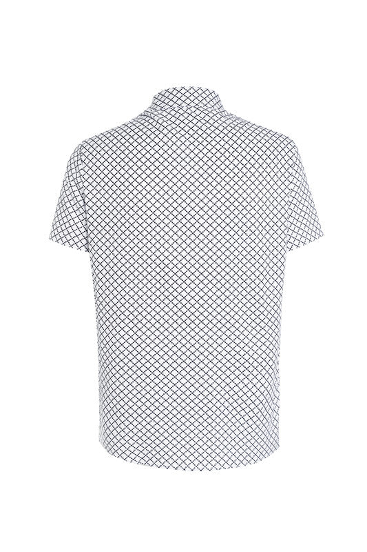 Classic And Fashionable Diamond-shaped Small Checkered Shirt For Men