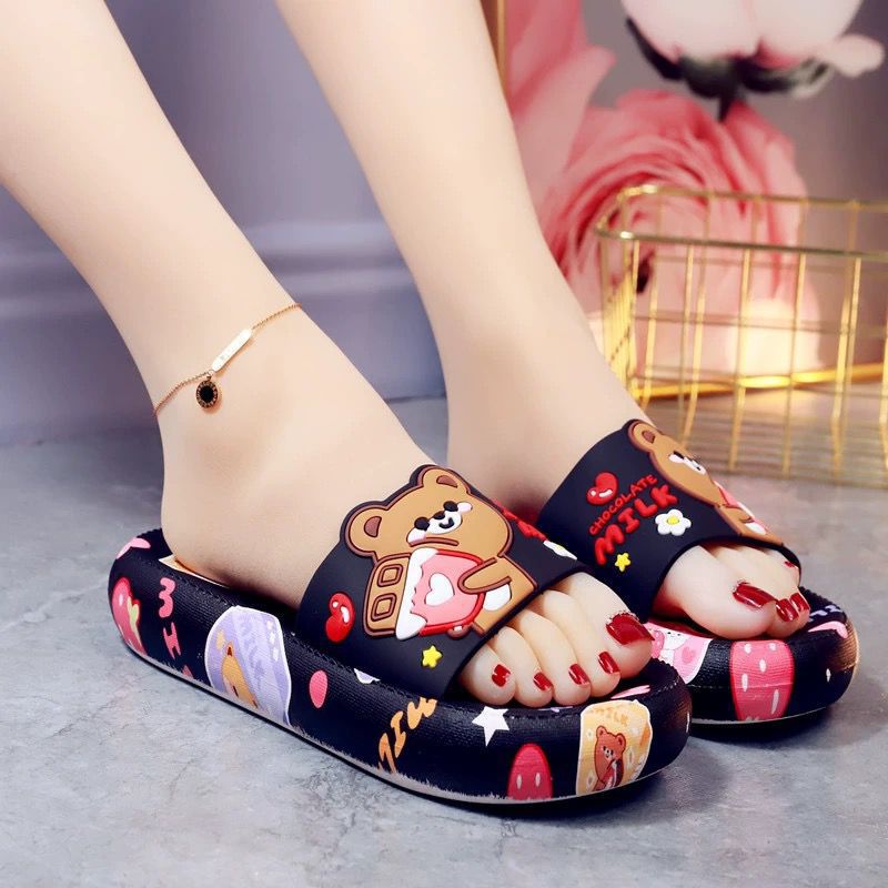 Cartoon Thick Flip-flops Home Indoor Non-slip Soft Bottom
